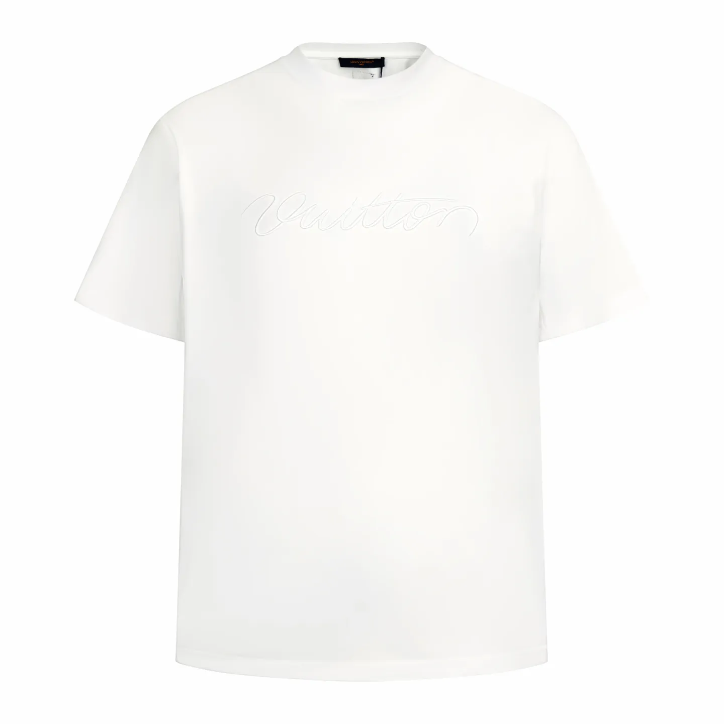 🅿️280 1v 25FW hand-signed letter embroidered short sleeves. The fabric is made of 12S 230g plain cotton fabric, and the rib is made of 32S 300g double yarn stretch rib. This cotton T-shirt is made of soft wool-like yarn, with logos and letters embroidered on the front and back, creating a visual effect that resembles a knitted texture. Suitable for matching with various casual styles, showing fun and elegant style. The fabric is made of 12S cotton to ensure breathability and softness for daily wear. The high-density ribbing on the neckline improves elasticity and deformation resistance through a double yarn structure and higher weight, forming a practical structure of "primary flexibility and supplementary toughness". Flat stitch embroidery three-dimensional craft is a special embroidery technique that uses flat stitch to create embroidery with a three-dimensional feel. This process creates a richer three-dimensional effect and layering by precisely controlling the depth and angle of the stitches and increasing the density and length. Size:XS-S-M-L